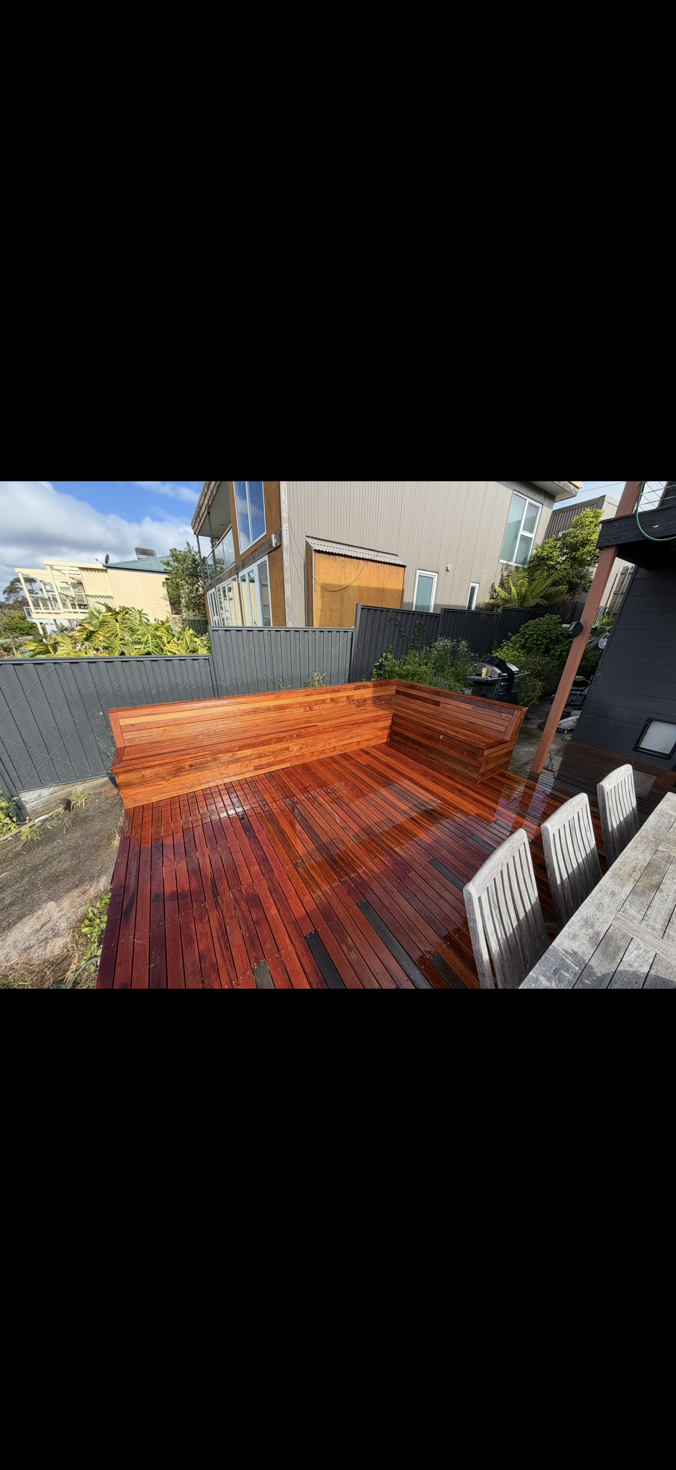 Timber deck with seating