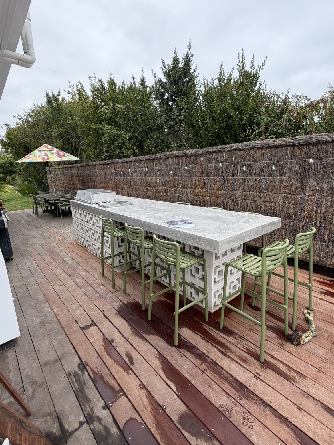 Outdoor barbecue area and deck