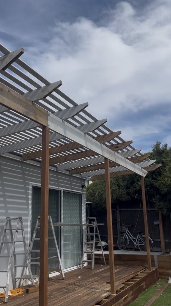 Pergola roof framing